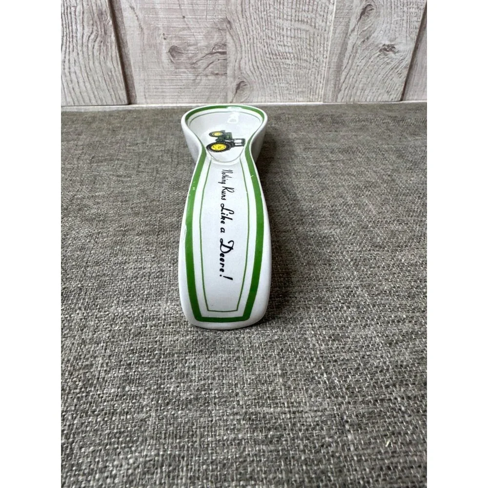 John Deere Gibson Porcelain Spoon Rest Tractor Design Nothing Runs Like A Deere